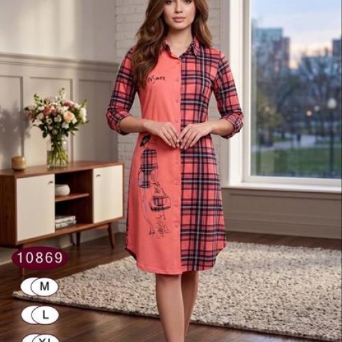 Халат Anion (M-2XL) 10869 peach (лето) Anion 10869 peach