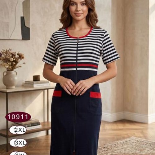 Халат Anion (2XL-5XL) 10911 navy (лето) Anion 10911 navy