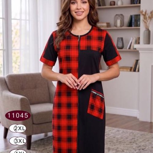 Халат Anion (2XL-5XL) 11045 red (лето) Anion 11045 red