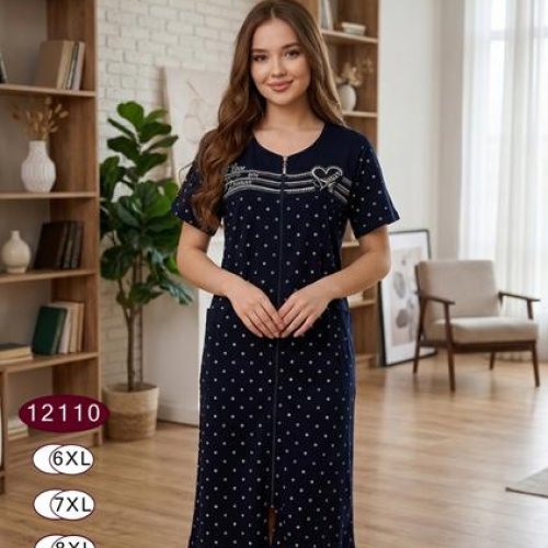 Халат Anion (6XL-9XL) 12110 black (лето) Anion 12110 black