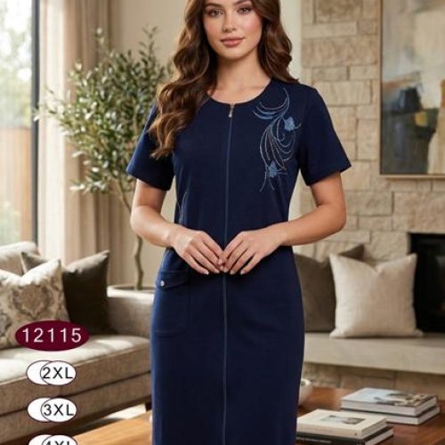 Халат Anion (2XL-5XL) 12115 navy (лето) Anion 12115 navy