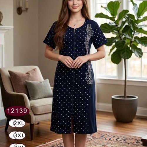 Халат Anion (2XL-5XL) 12139 navy (лето) Anion 12139 navy