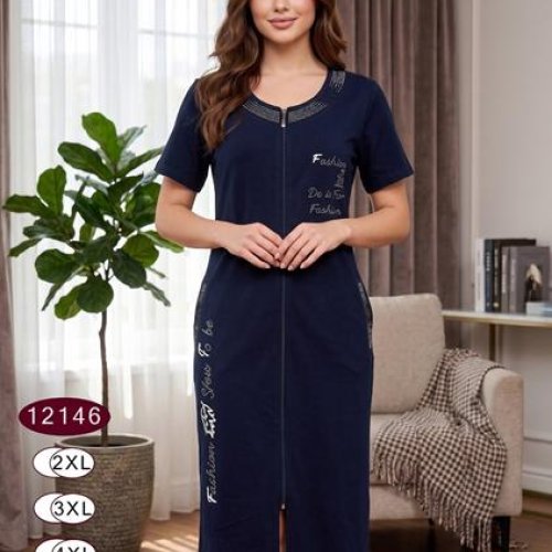 Халат Anion (2XL-5XL) 12146 navy (лето) Anion 12146 navy