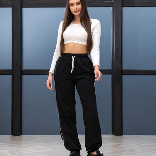 Штаны спорт AZNA (S-XL) Б305 black (деми) AZNA Б305 black