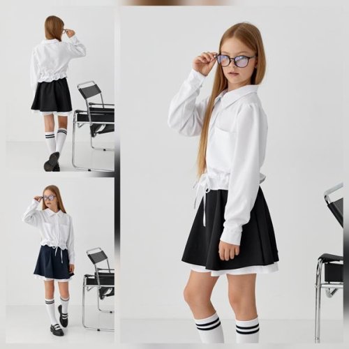 Блузка Moda school (134-158) MD08 white (деми) Moda school MD08 white