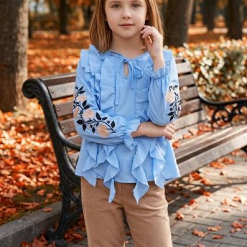 Блузка Moda school (122-140) MD36 l.bue (деми) Moda school MD36 l.bue