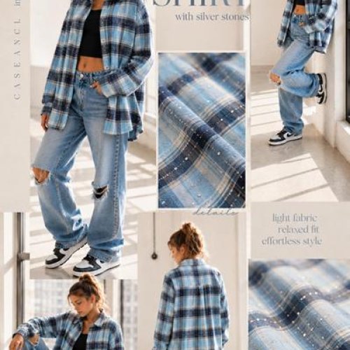 Рубашка Karolina (32-42) KR852 l.blue (деми) Karolina KR852 l.blue