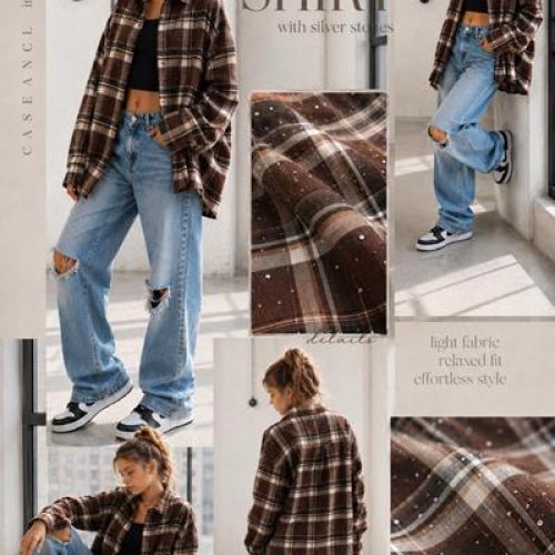 Рубашка Karolina (32-42) KR853 brown (деми) Karolina KR853 brown