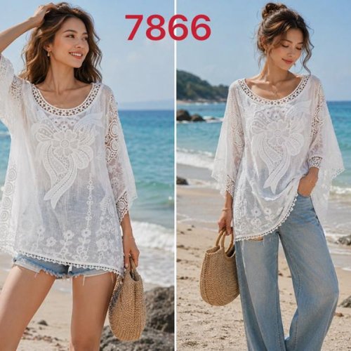 Блузка Gertie (XL-3XL) 7866 white (лето) Gertie 7866 white
