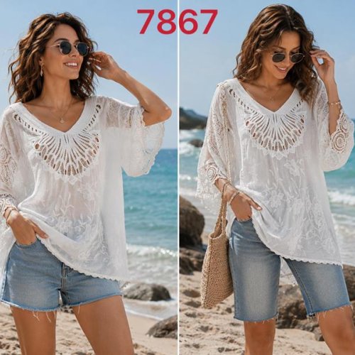 Блузка Gertie (XL-3XL) 7867 white (лето) Gertie 7867 white