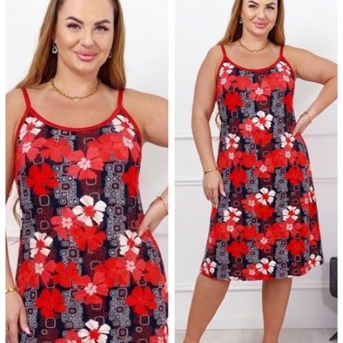 Сарафан Vehuiah (XL-5XL) 26106 red (лето) Vehuiah 26106 red