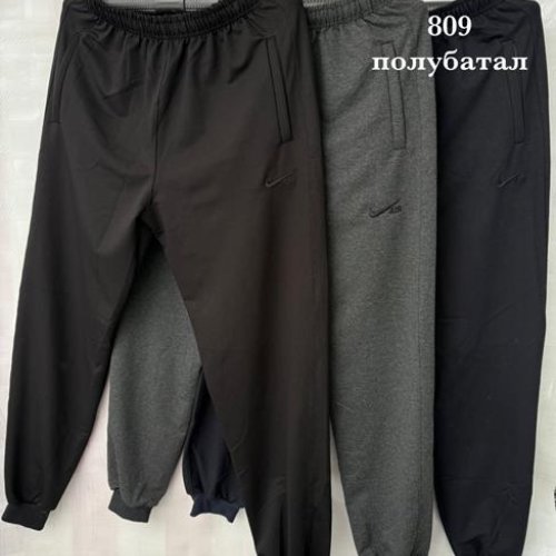 Штаны спорт Shon (50-58) S3670 black (деми) Shon S3670 black