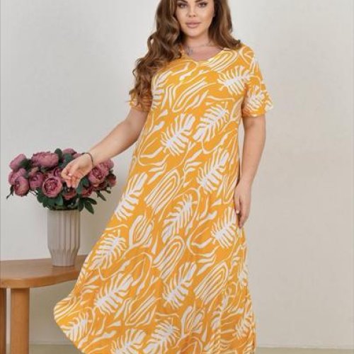 Платье Estima (54-56) 081 yellow (лето) Estima 081 yellow
