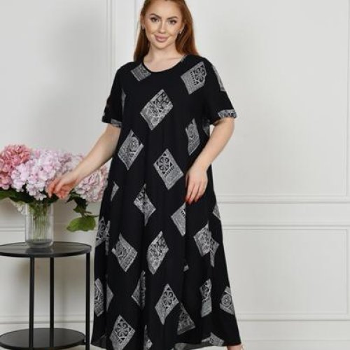 Платье Estima (54-56) 081 black-black (лето) Estima 081 black-black