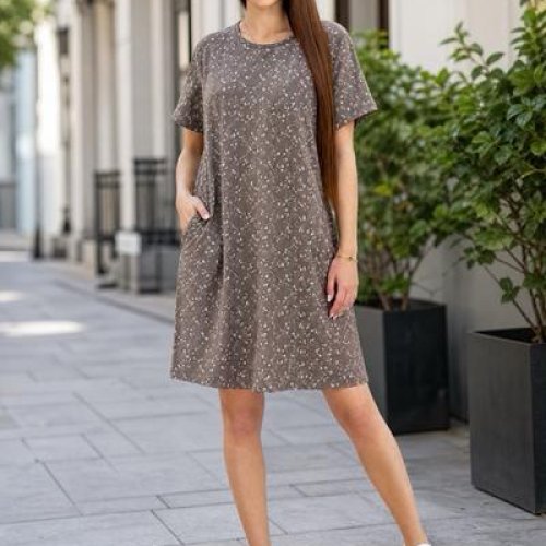 Ночнушка Trikotag (M-2XL) T276 brown (лето) Trikotag T276 brown