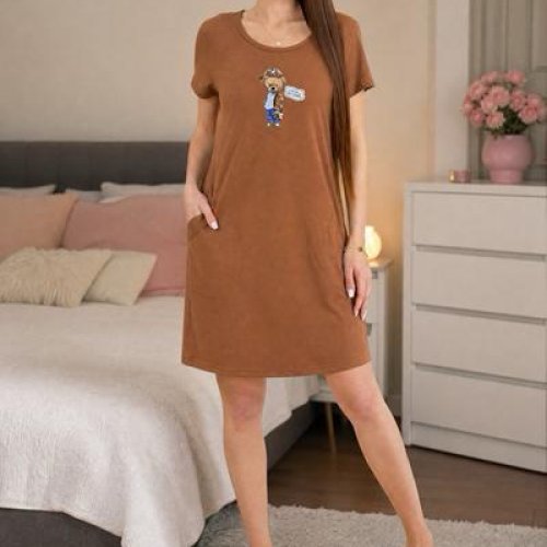 Ночнушка Trikotag (M-2XL) T243 brown (лето) Trikotag T243 brown