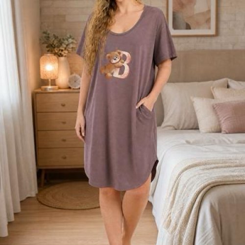Ночнушка Trikotag (XL-4XL) T258 brown (лето) Trikotag T258 brown
