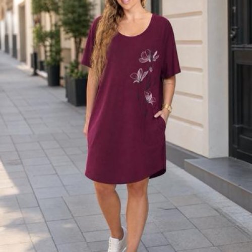 Ночнушка Trikotag (XL-4XL) T280 wine (лето) Trikotag T280 wine