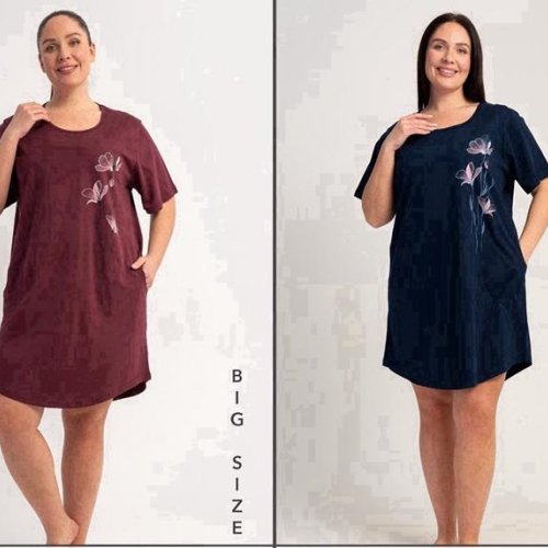Ночнушка Trikotag (5XL-7XL) T269 wine (лето) Trikotag T269 wine