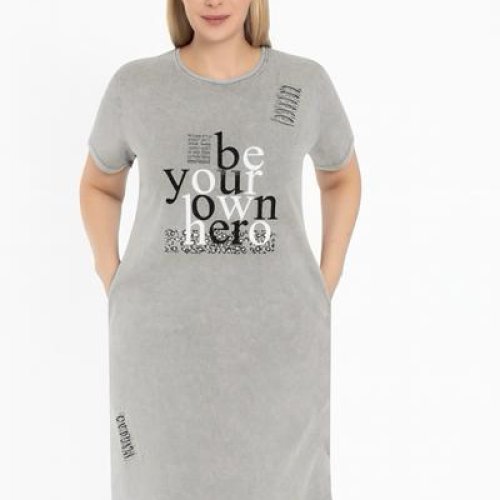 Ночнушка Trikotag (2XL-6XL) T290 l.grey (лето) Trikotag T290 l.grey