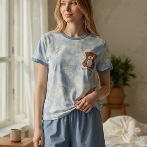 Пижама Trikotag (M-2XL) T317 l.blue (лето) Trikotag T317 l.blue