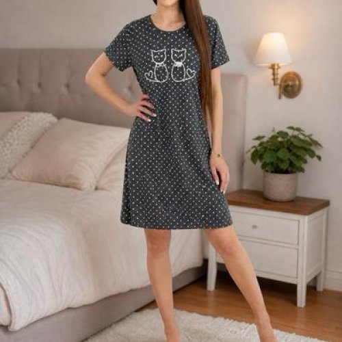 Ночнушка Trikotag (M-2XL) T238 black (лето) Trikotag T238 black