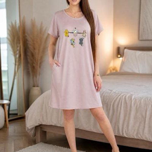 Ночнушка Trikotag (M-2XL) T248 powder (лето) Trikotag T248 powder