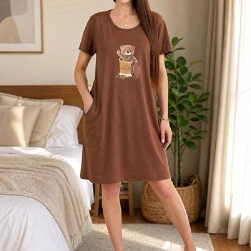 Ночнушка Trikotag (M-2XL) T246 brown (лето) Trikotag T246 brown