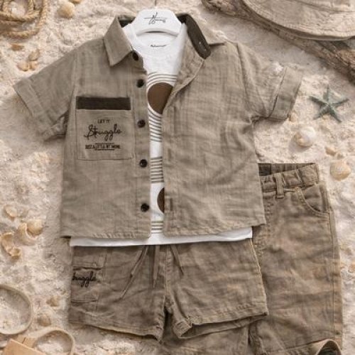 Костюм Major kids (0.9-2) 7074 l.grey-nude (лето) Major kids 7074 l.grey-nude