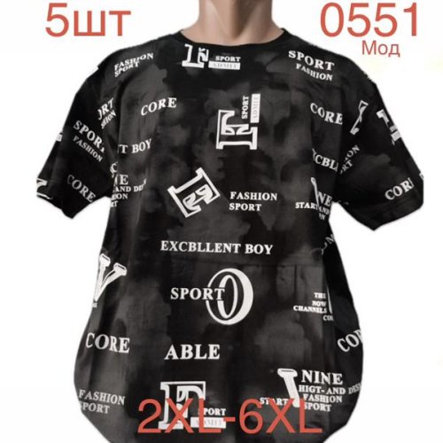 Футболка Надийка (2XL-6XL) 0551 black (лето) Надийка 0551 black