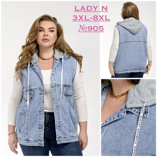 Жилетка Jeans Club (3XL-8XL) 905 l.blue (лето) Jeans Club 905 l.blue