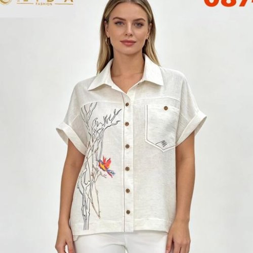Рубашка LIDA (52-62) 087 white (лето) LIDA 087 white