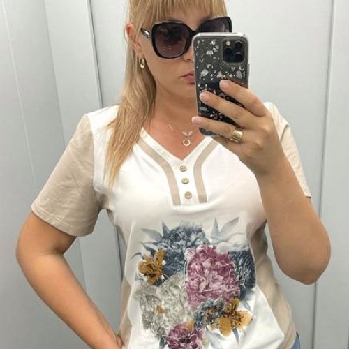 Футболка LIDA (50-60) 9720-1 beige (лето) LIDA 9720-1 beige