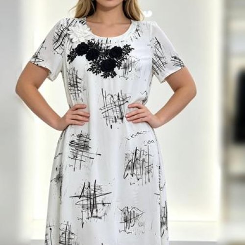 Платье LIDA (52-62) S62455 white (лето) LIDA S62455 white
