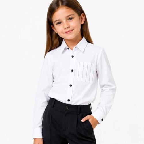 Рубашка Moda school (122-146) 8608 white (деми) Moda school 8608 white