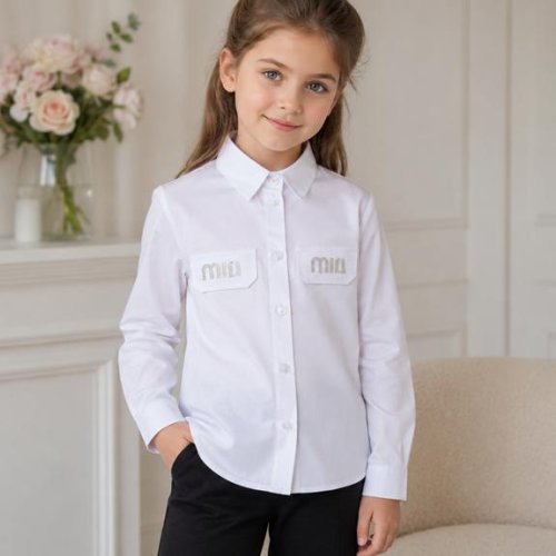 Рубашка Moda school (122-146) 8606 white (деми) Moda school 8606 white