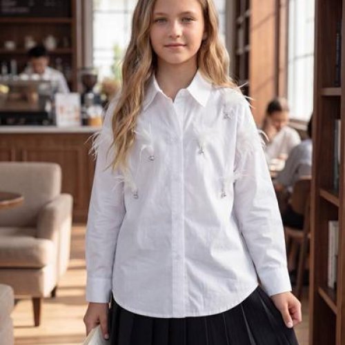 Рубашка Delfinka (120-170) C156 white (деми) Delfinka C156 white