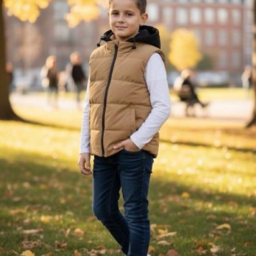 Жилетка Delfinka (128-158) 50231 beige (деми) Delfinka 50231 beige