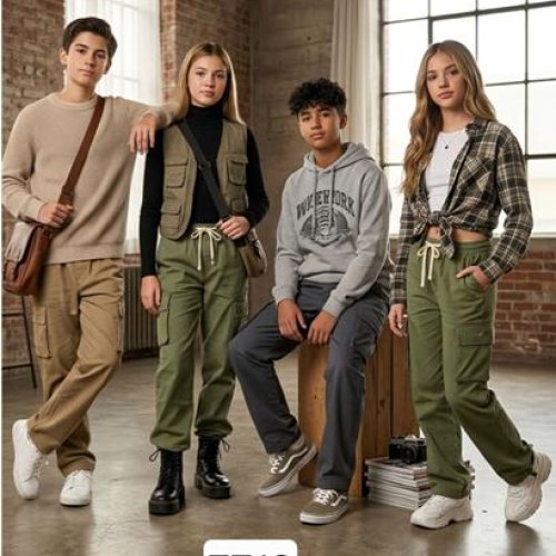Штаны спорт Фунтик (10-14) 7712 khaki (деми) Фунтик 7712 khaki