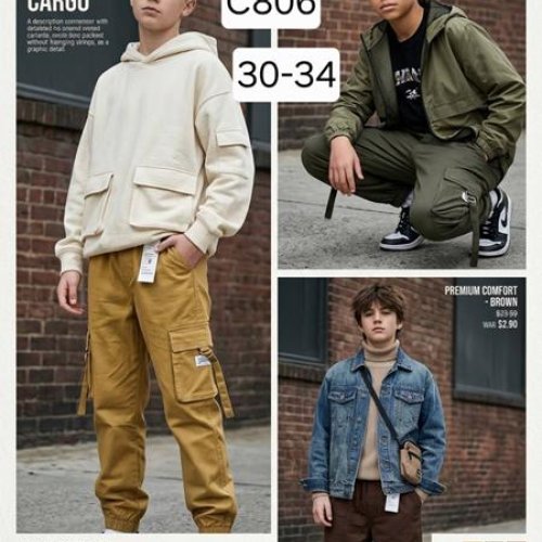Штаны спорт Фунтик (10-14) C806 khaki (деми) Фунтик C806 khaki