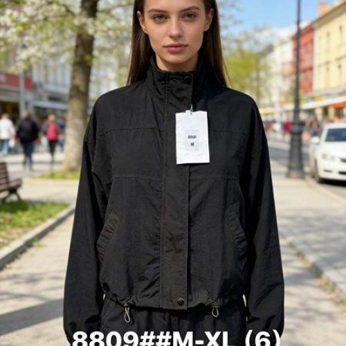 Ветровка Jacket (M-XL) 8809 black (деми) Jacket 8809 black