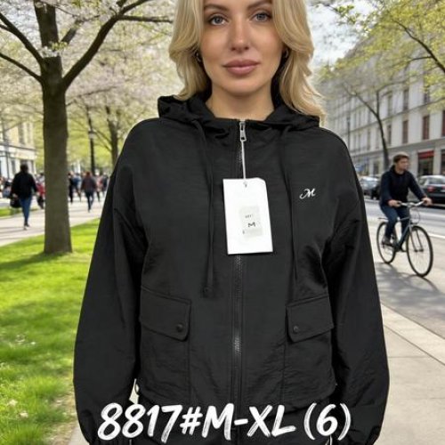 Ветровка Jacket (M-XL) 8817 black (деми) Jacket 8817 black