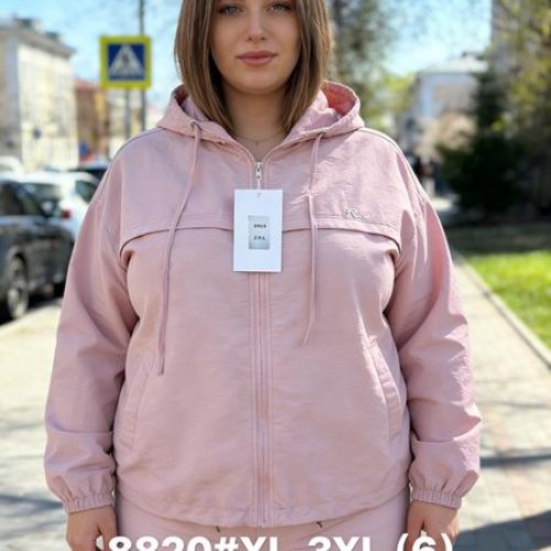 Ветровка Jacket (XL-3XL) 8820 pink (деми) Jacket 8820 pink