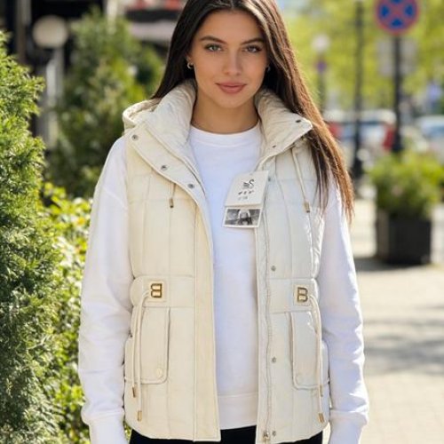 Жилетка Jacket (L-2XL) M612 l.beige (деми) Jacket M612 l.beige