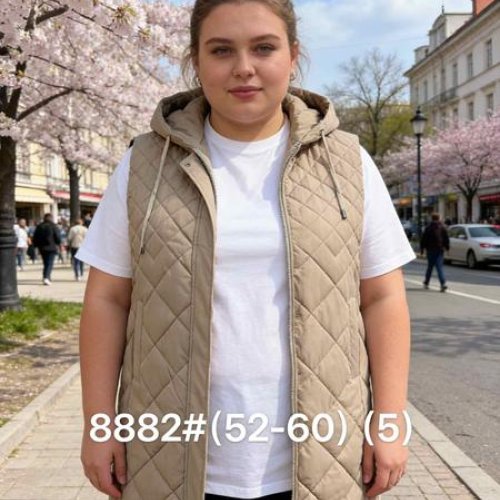Жилетка Jacket (52-60) M8882 d.beige (деми) Jacket M8882 d.beige