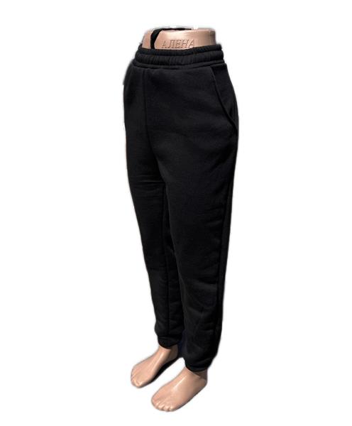 Штаны спорт ALIA (50-58) 3140 black байка (зима)