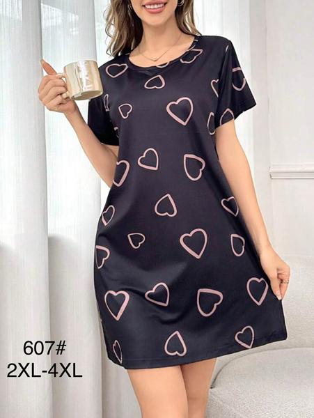 Ночнушка Anion (2XL-4XL) 607 black (лето)