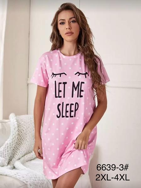 Ночнушка Anion (2XL-4XL) 6639-3 pink (лето)