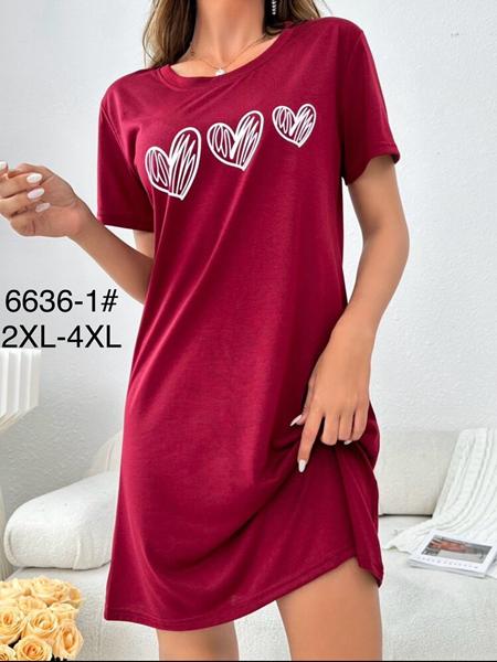 Ночнушка Anion (2XL-4XL) 6636-1 red (лето)