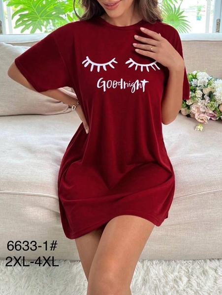 Ночнушка Anion (2XL-4XL) 6633-1 red (лето)
